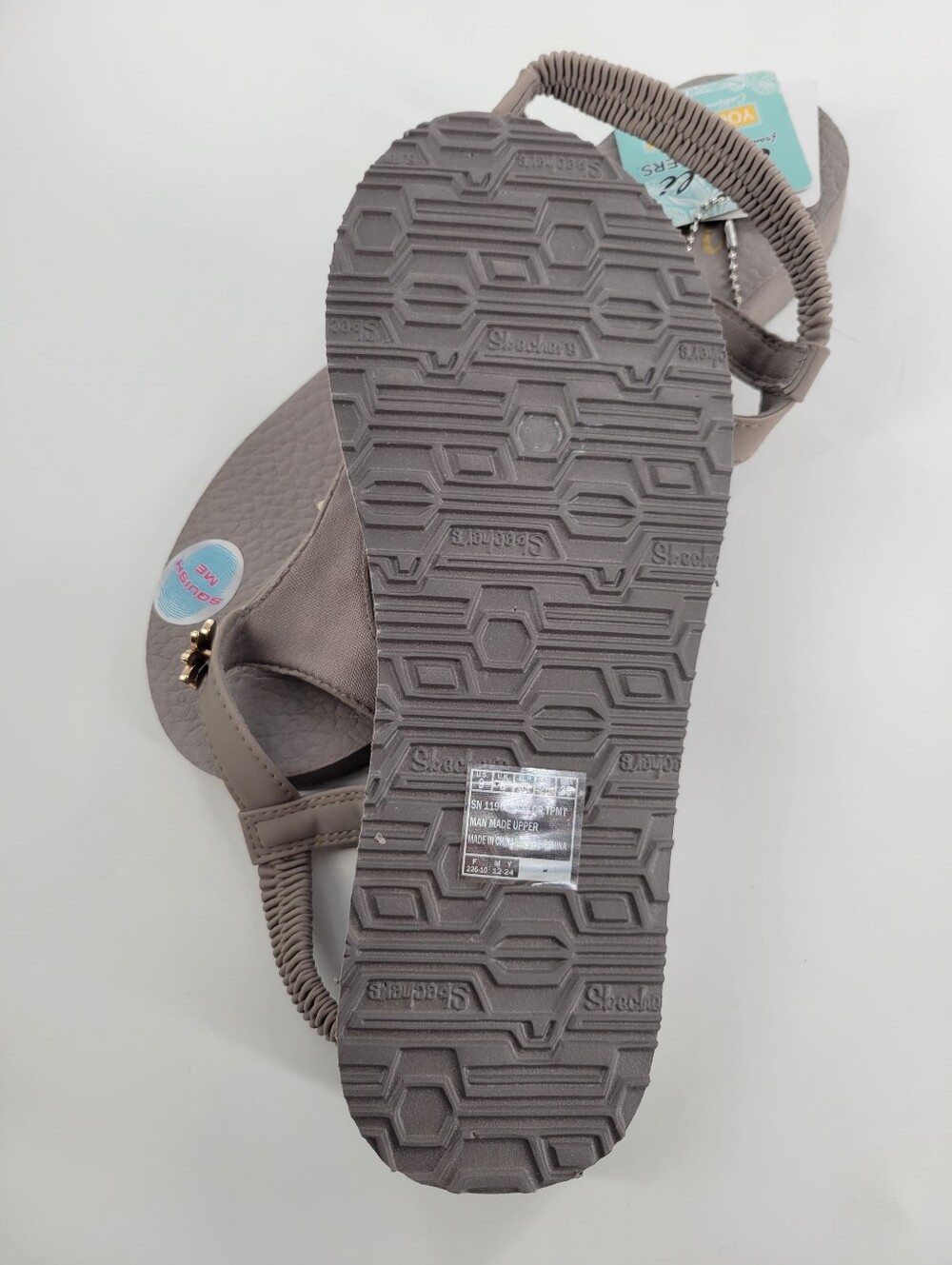 Sketchers Cali Mediation Embellished Floral T-Strap Flip Flop Sandals Size 9 New - Picture 2 of 4
